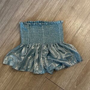 Queen of Sparkles Blue Ruffled Short